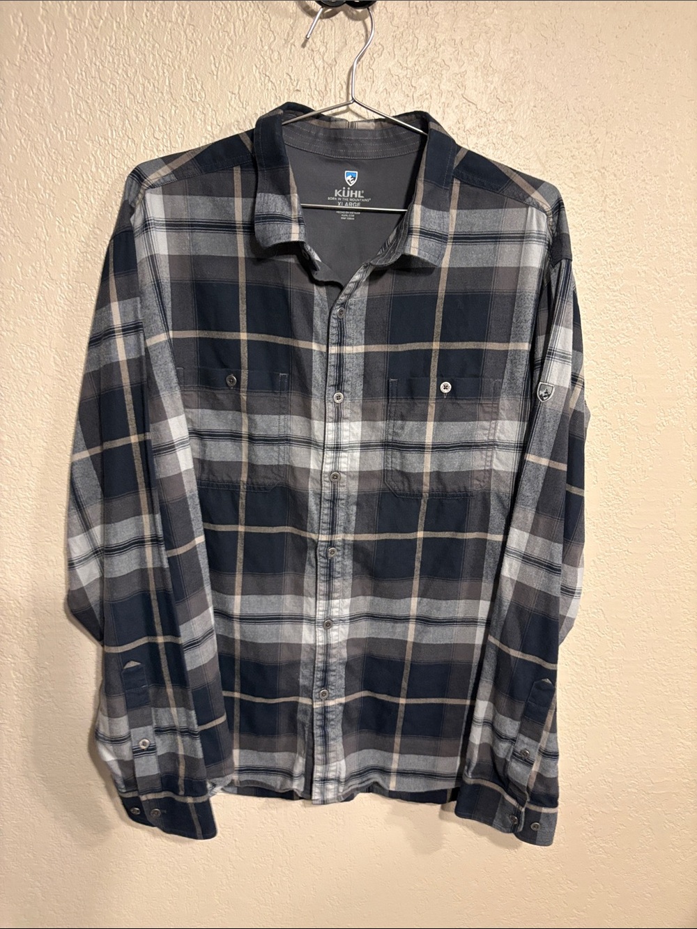 Kuhl Mens Plaid Long Sleeve Button Down Shirt grey size XL - Picture 1 of 4